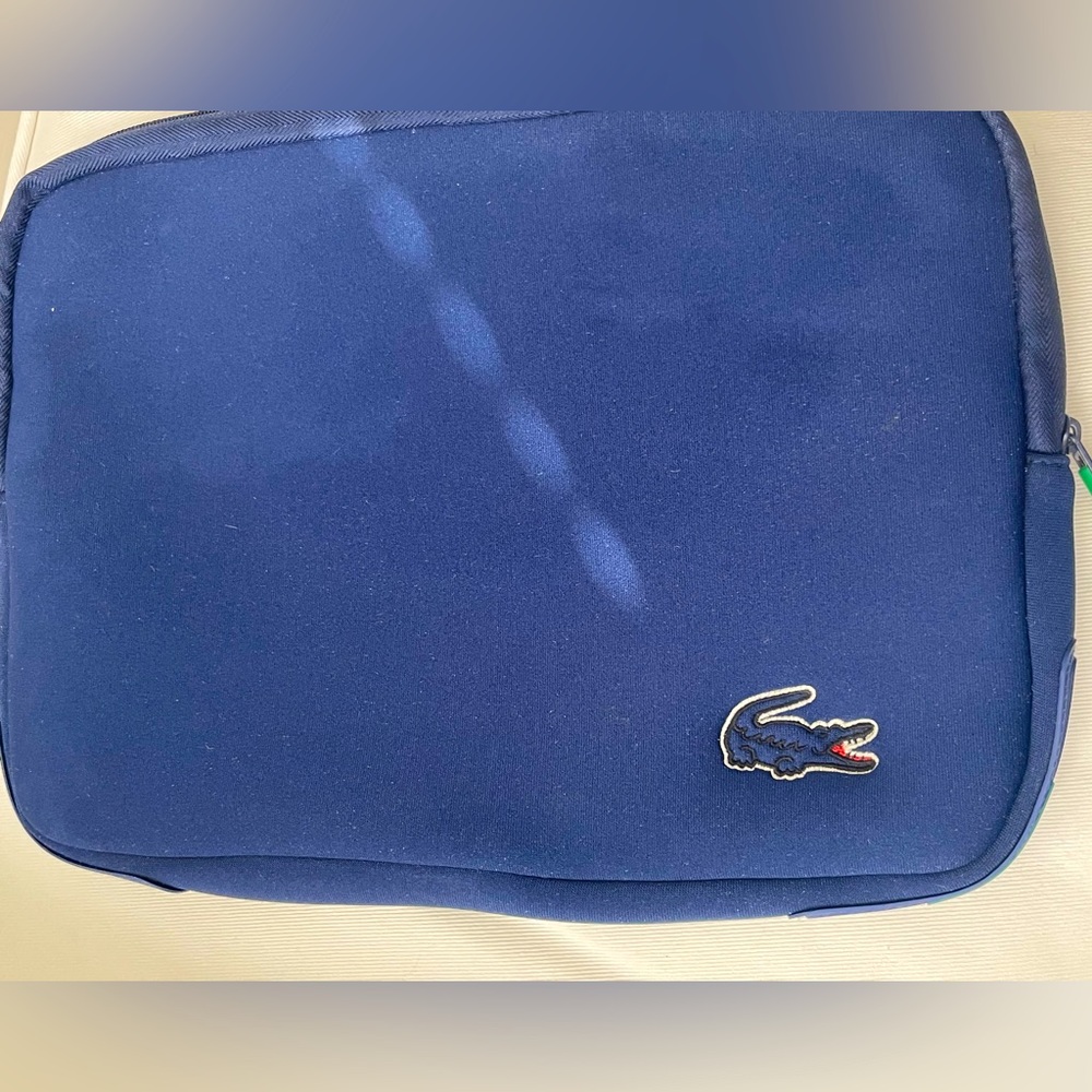 Lacoste 13" Computer Apple Laptop Navy Neoprene Sleeve Bag Navy Alligator